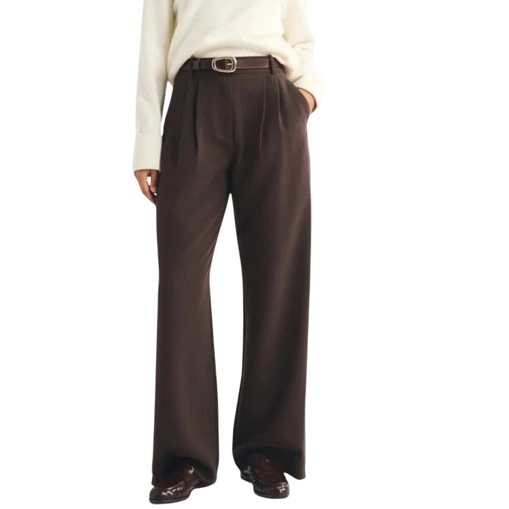 Abercrombie & Fitch Sloane Tailored Pant Curve Love Brown 30 Old Money Luxe